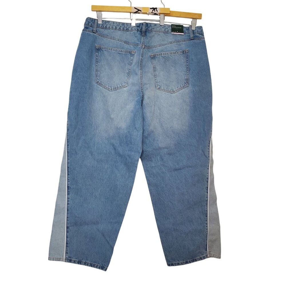 Wild Fable Size 18 Two Toned Blue Mid Rise 90's Relaxed Straight Jeans - Picture 3 of 9